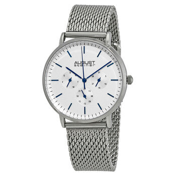 White Dial Mesh Bracelet Men's Watch
