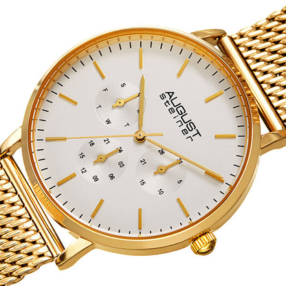 Mesh Bracelet White Dial Men's Watch