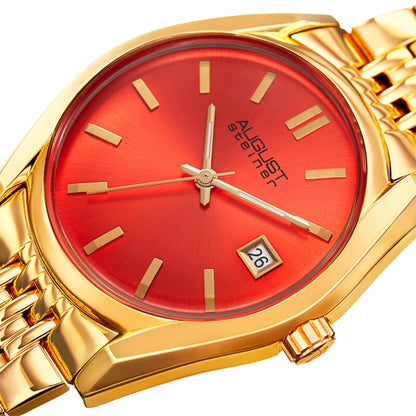 Quartz Orange Dial Ladies Watch