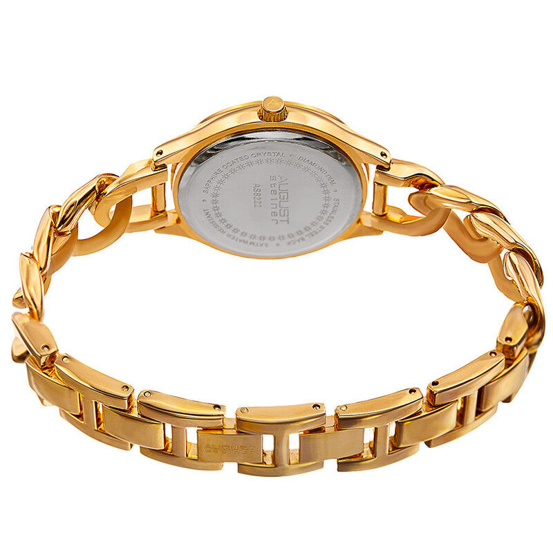 Pink Dial Ladies Gold Tone Watch