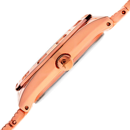 Quartz Crystal Rose Dial Ladies Watch