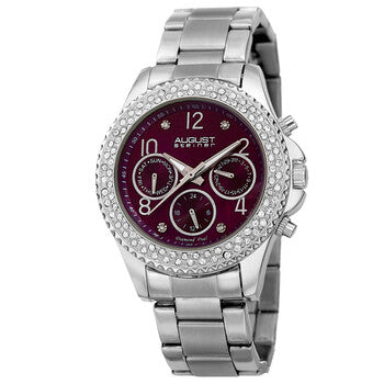 Quartz Diamond Purple Dial Ladies Watch