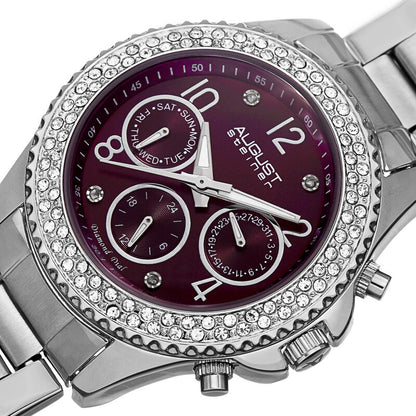 Quartz Diamond Purple Dial Ladies Watch