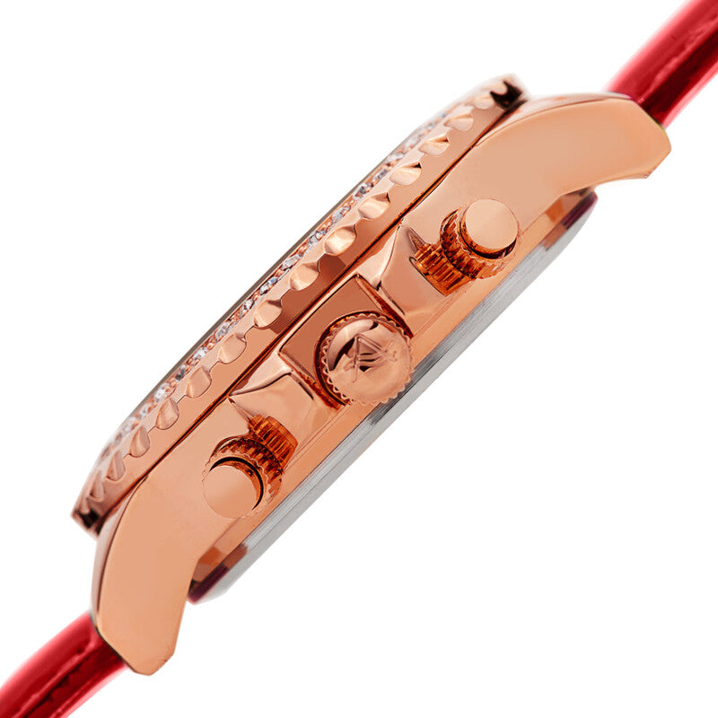 Quartz Diamond Red Dial Ladies Watch