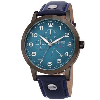 Retrograde Blue Dial Blue Leather Men's Watch
