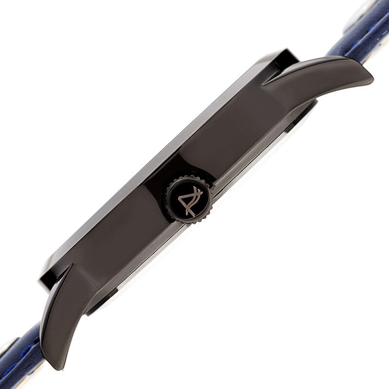 Retrograde Blue Dial Blue Leather Men's Watch