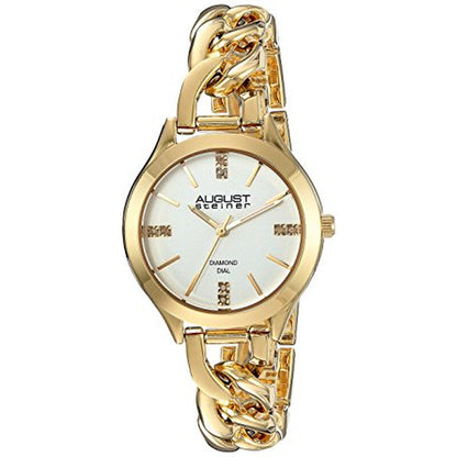Silver Dial Yellow Gold-tone Ladies Watch