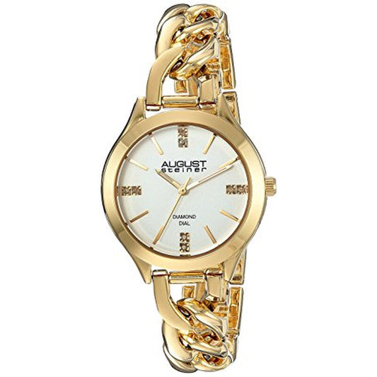 Silver Dial Yellow Gold-tone Ladies Watch