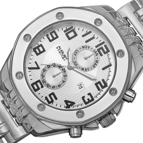 Quartz Silver Dial Silver-tone Alloy Men's Watch
