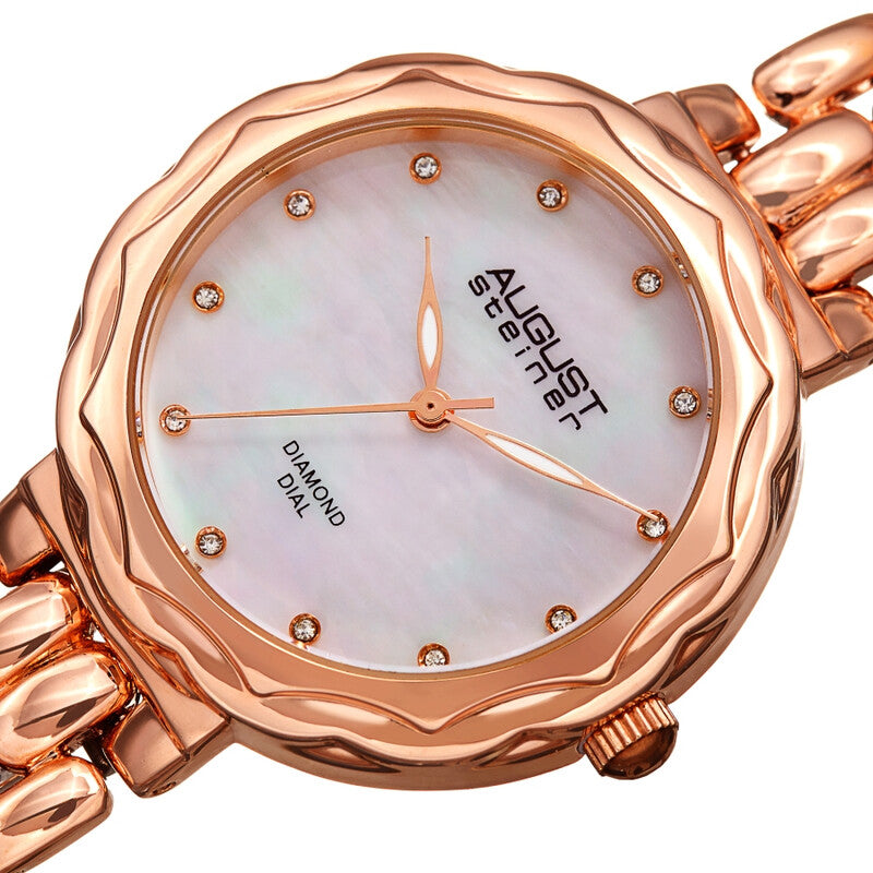 Quartz Diamond White Dial Ladies Watch
