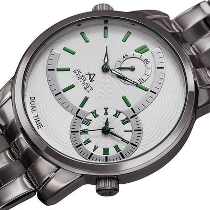 Quartz White Dial Stainless Steel Men's Watch