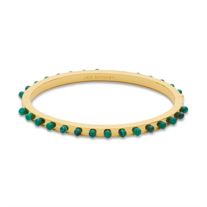 women's hinge bangle in malachite