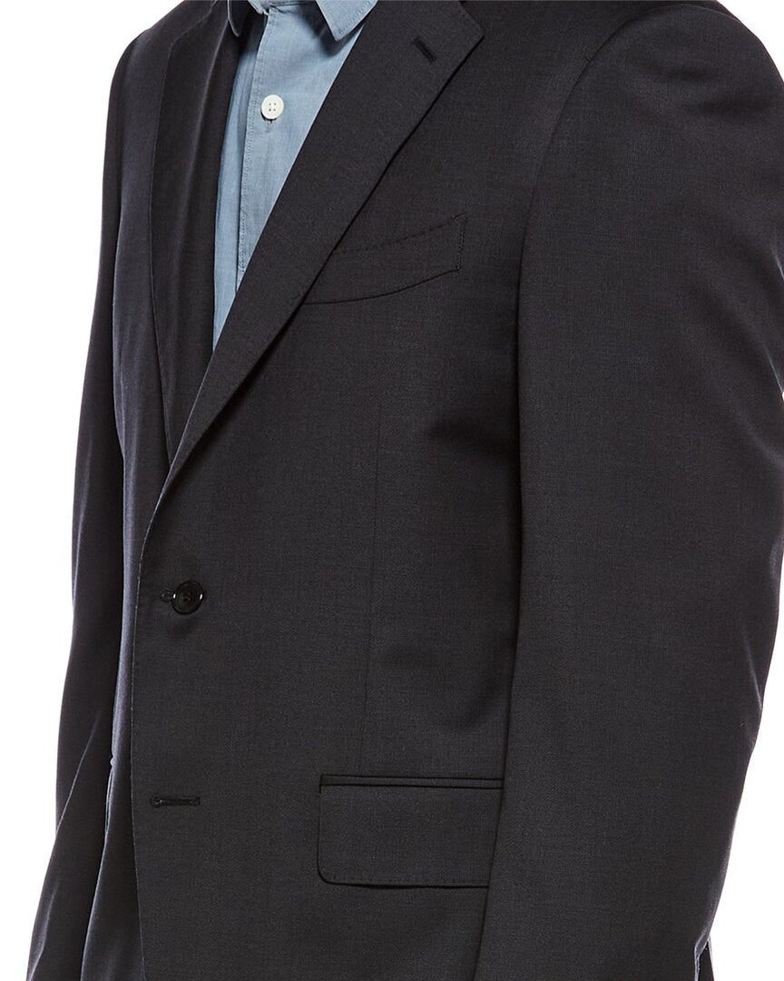 2pc wool suit with flat front pant