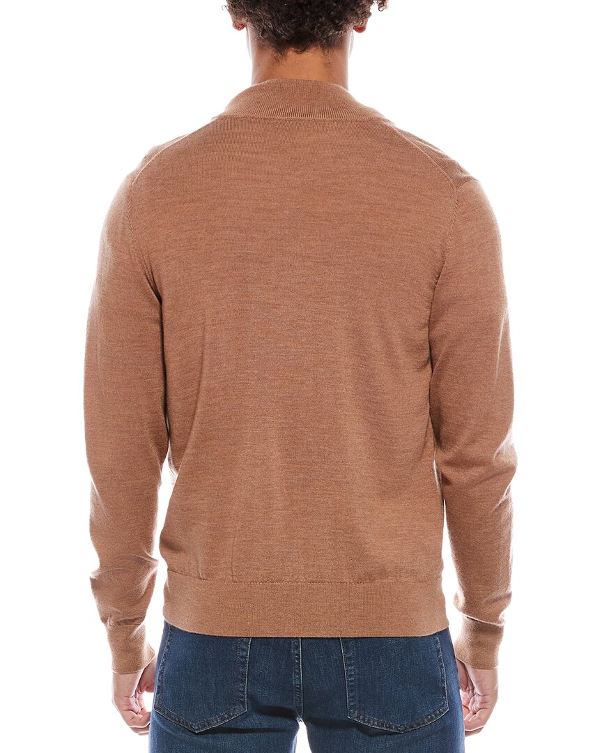 merino wool zip mock neck cardigan