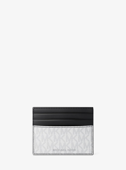 pebbled leather billfold wallet and signature logo card case gift set