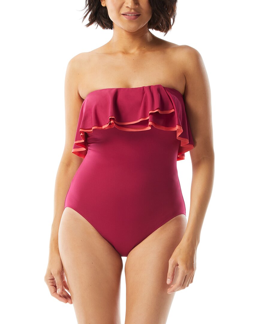 agate ruffle bandeau one-piece
