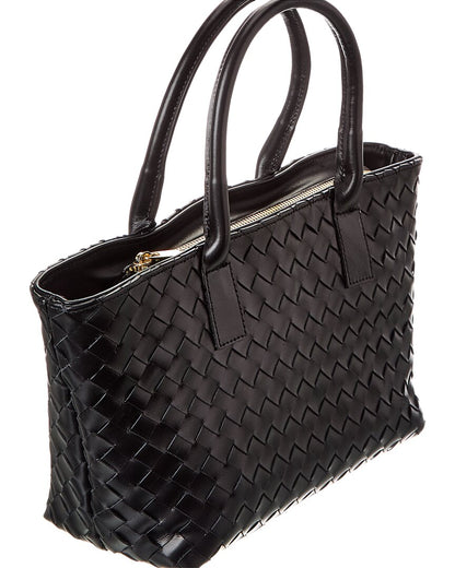 anya hand-woven leather satchel