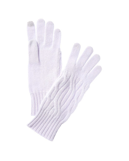 wide cable cashmere gloves