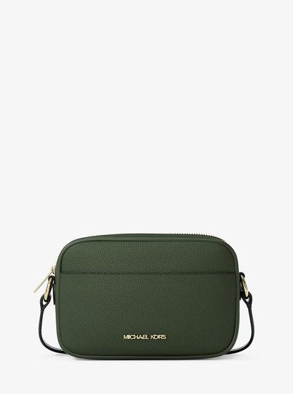 jet set small pebbled leather camera crossbody bag