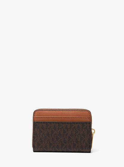 jet set travel medium logo zip-around card case