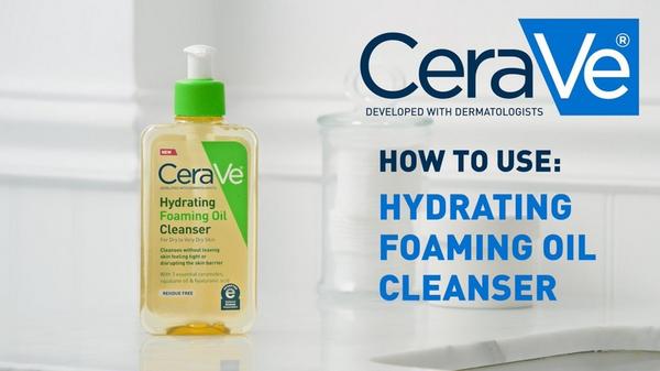 Hydrating Foaming Oil Cleanser, Water-Based Face Wash for Dry Skin