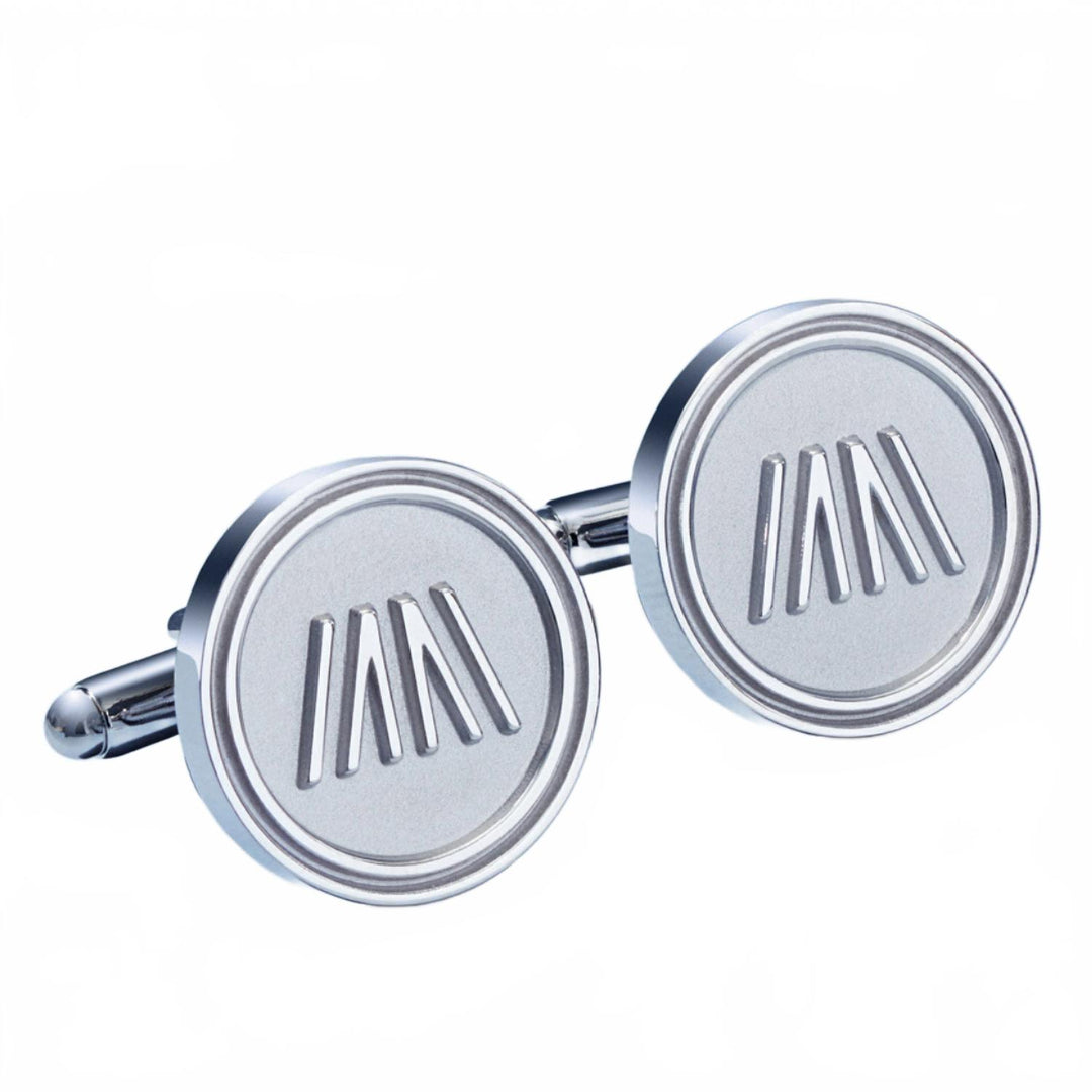 men's ascension cufflinks in matte & shiny silver