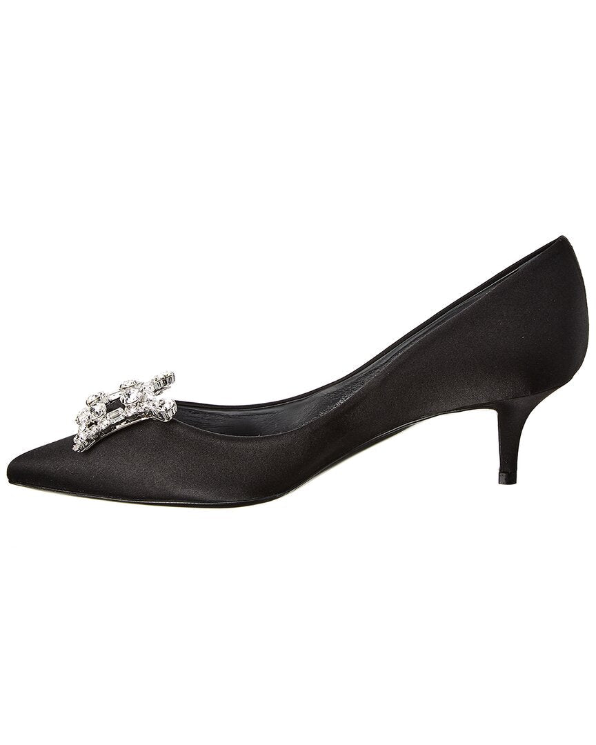 embellished satin pump
