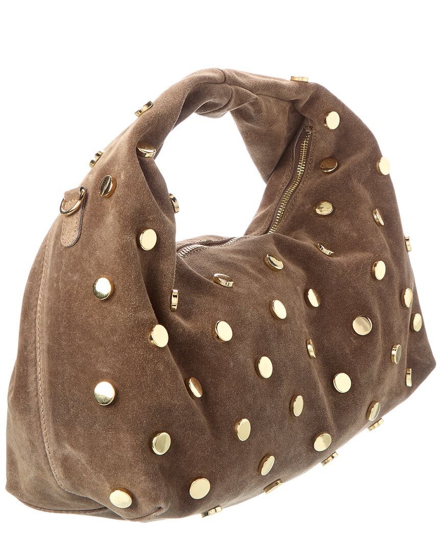 studded suede hobo