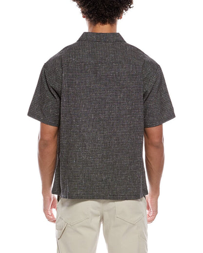frame linen-blend textured shirt
