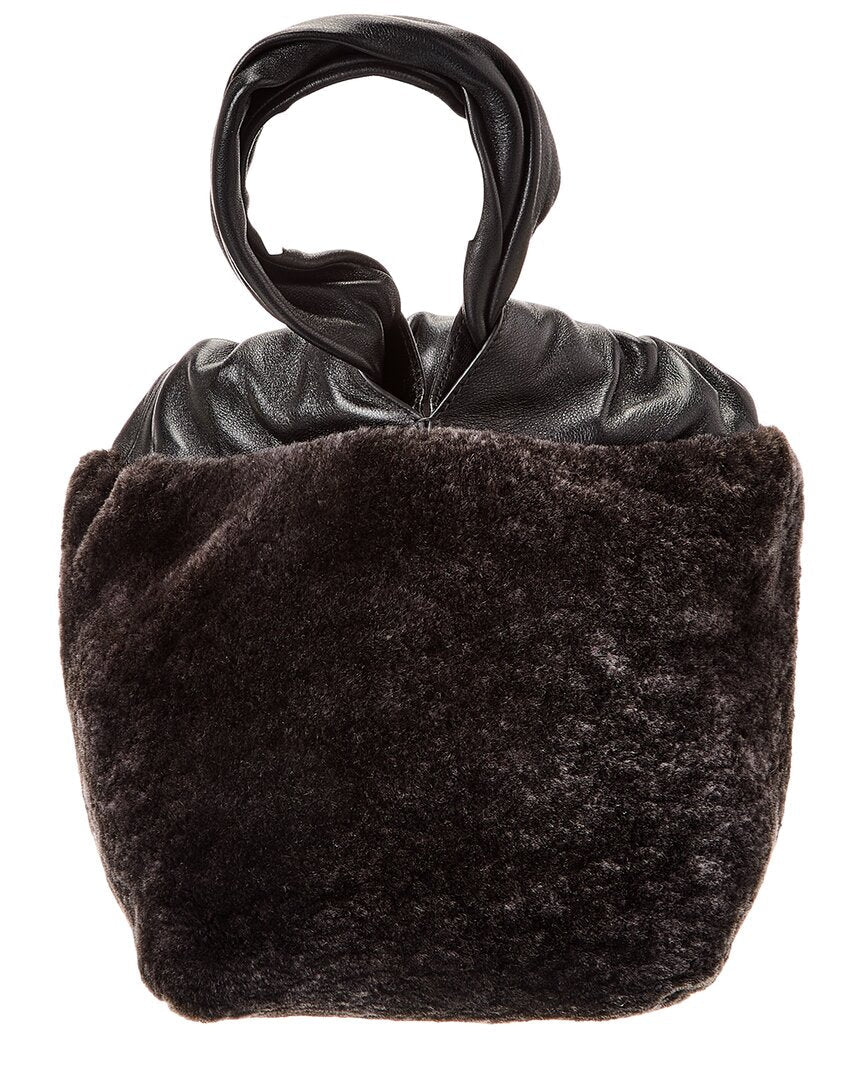 drawstring leather bucket bag