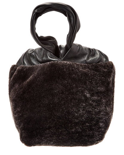 drawstring leather bucket bag