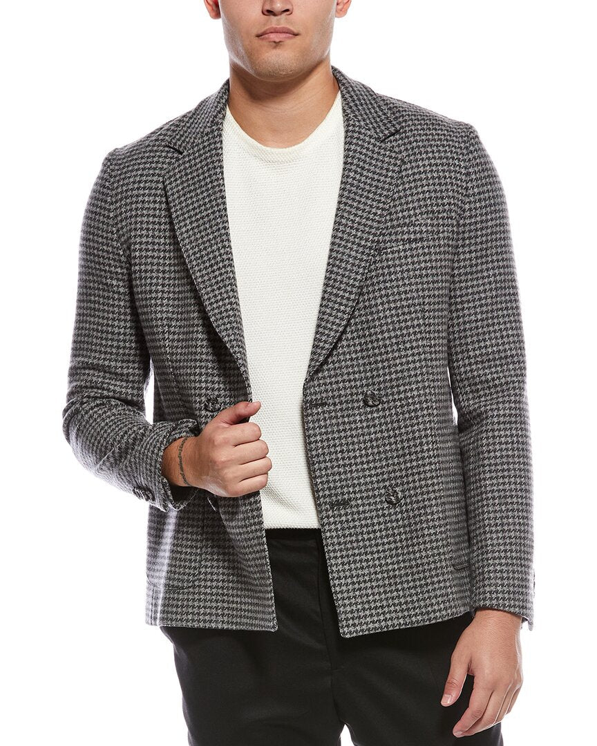 leon houndstooth wool coat