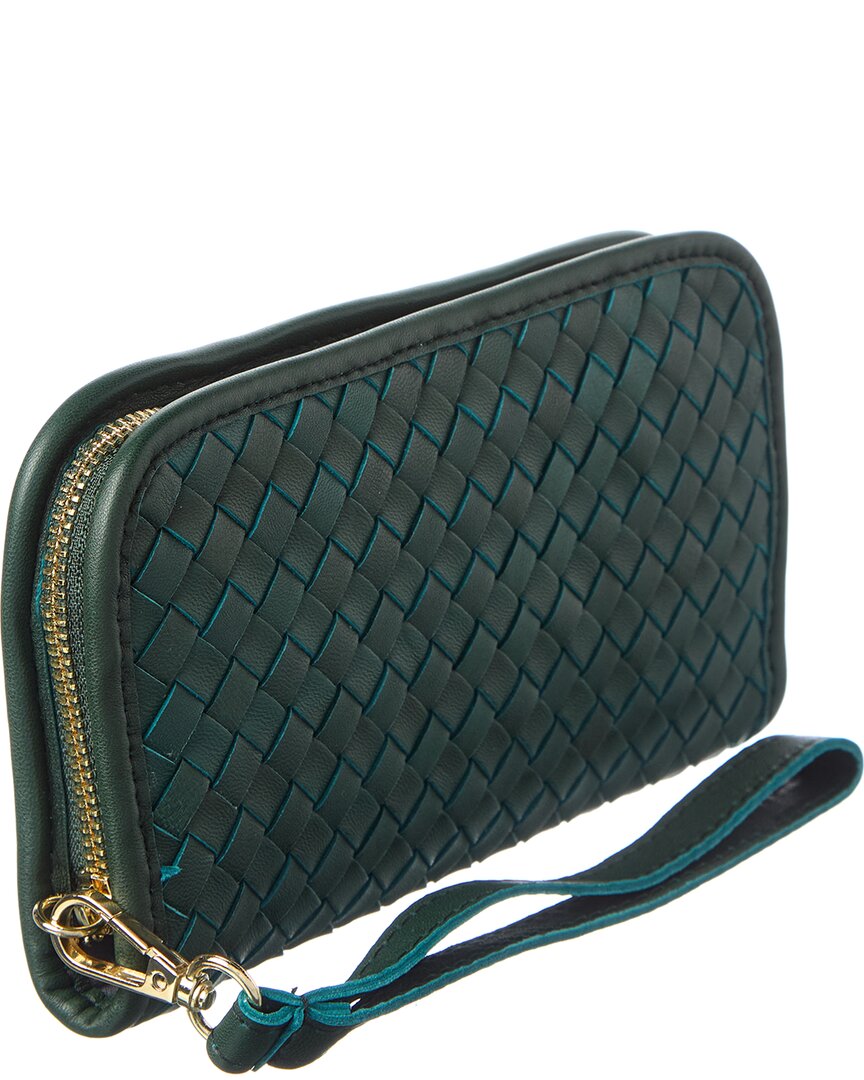 sabrina hand woven leather wallet