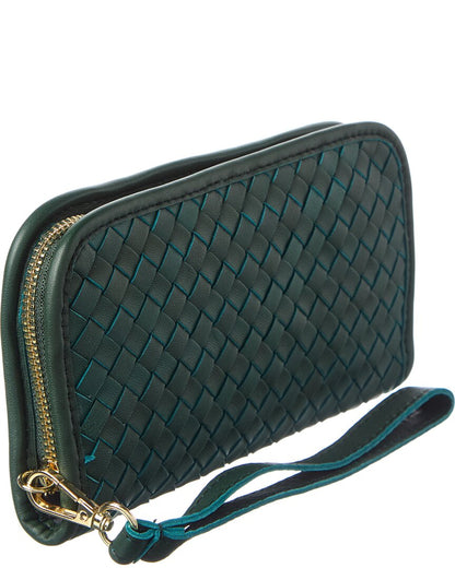 sabrina hand woven leather wallet