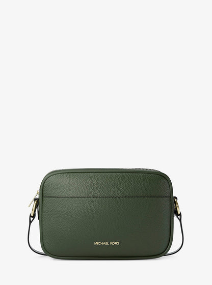 jet set pebbled leather camera crossbody bag