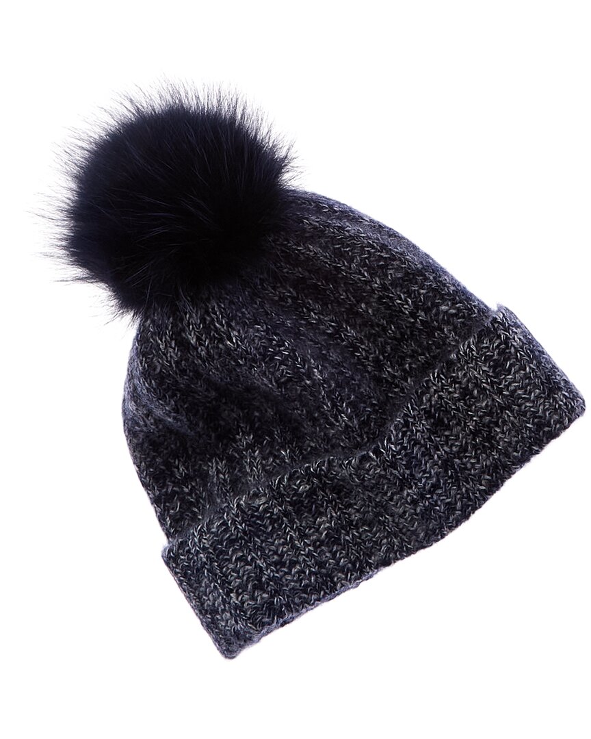 marl ladderstitch cuffed cashmere hat
