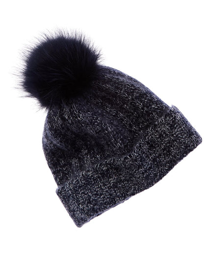 marl ladderstitch cuffed cashmere hat
