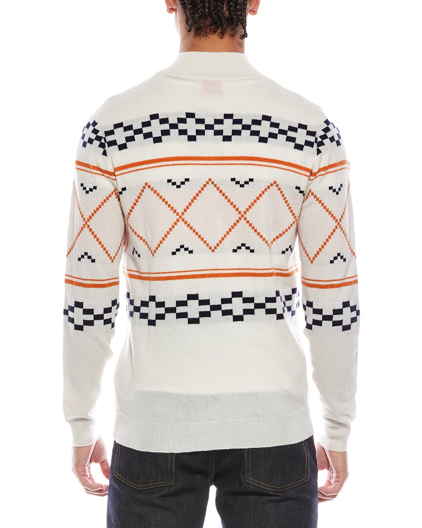 fairisle wool & cashmere-blend 1/4-zip mock neck sweater