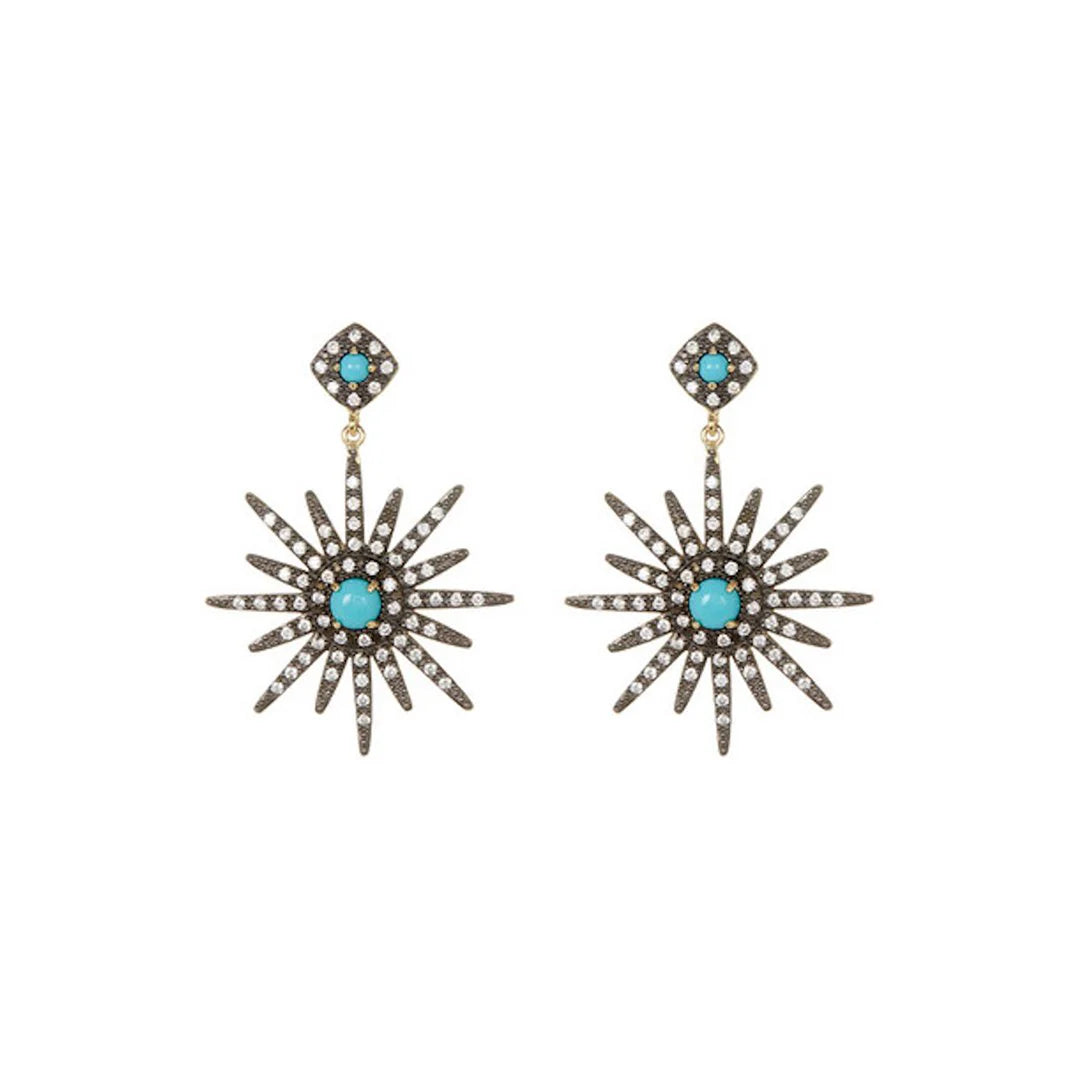 starburst earrings silver