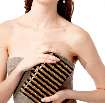 women's rodeo clutch in black/brown