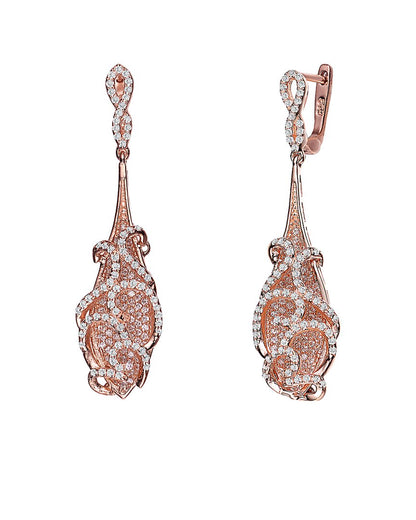 14k rose gold vermeil drop earrings