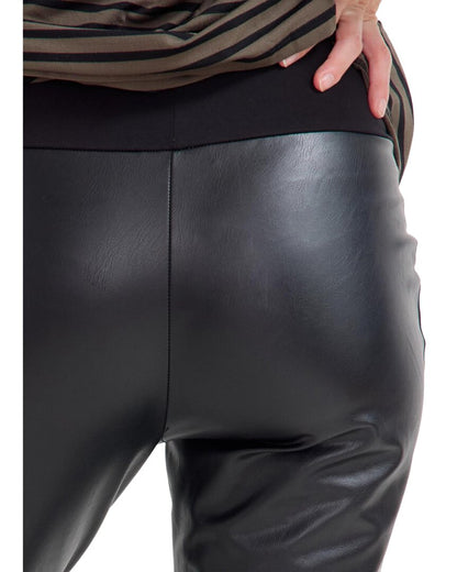 the vegan stretch leather crop flare pant