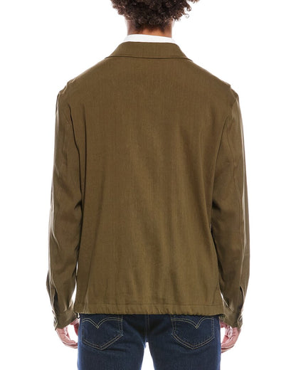 carper zip linen-blend jacket