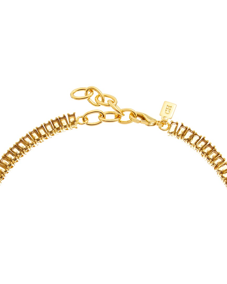 18k plated cz statement necklace