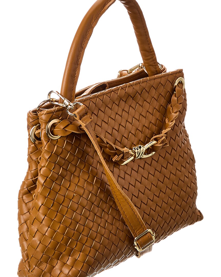 clover hand-woven leather tote