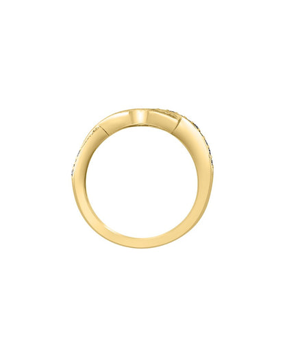 14k over silver 0.18 ct. tw. diamond ring