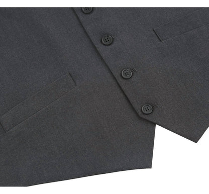 prestige single breasted vest in charcoal