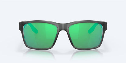 men's paunch polarized sunglasses in matte smoke crystal/green mirror 580g