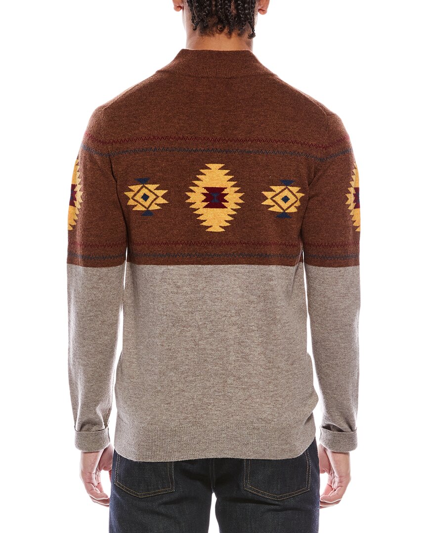 navajo wool & cashmere-blend 1/4-zip mock neck sweater