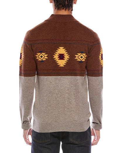 navajo wool & cashmere-blend 1/4-zip mock neck sweater